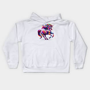 Geometric Rainbow Unicorn: Magical Color Spectrum Kids Hoodie